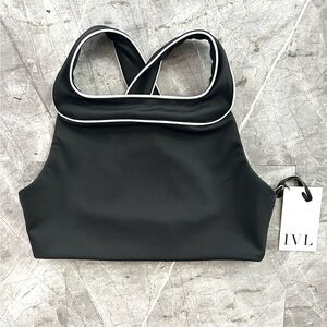 IVL Collective — Square High Neck Bra – Hydralux Jet Black – Size 4 (NWT)